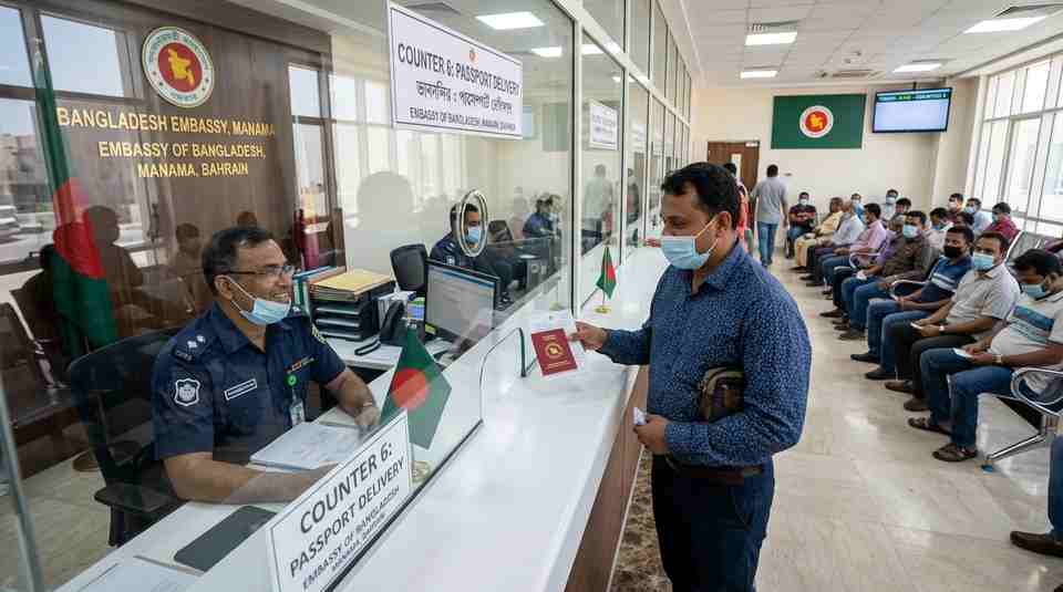 বাংলাদেশ দূতাবাস মানামা কনস্যুলার সেবা গাইড ২০২৬: ই-পাসপোর্ট, আউটপাস ও এনআইডি নবায়ন নির্দেশিকা