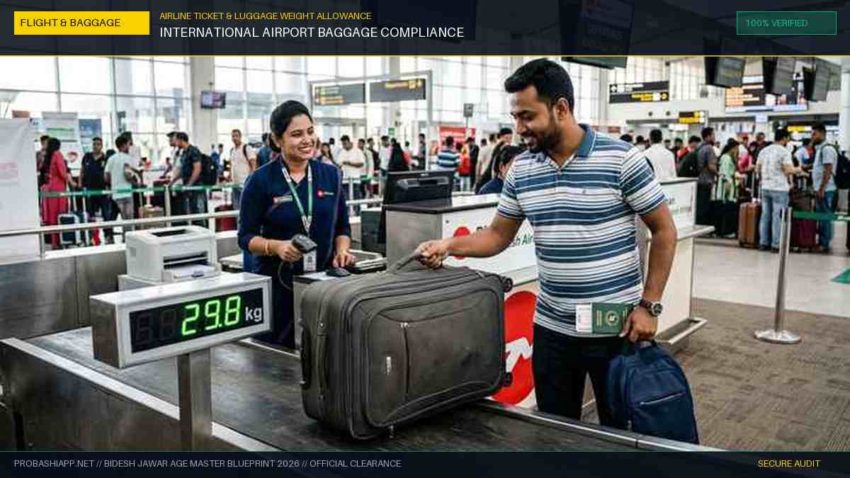 বিমান টিকিট বুকিং এয়ারলাইন্স ব্যাগেজ ওজন সীমা ও ট্রানজিট নীতিমালা ২০২৬