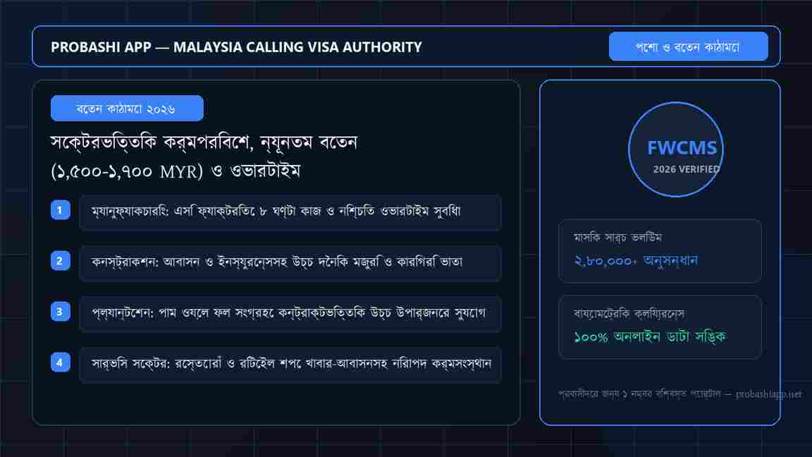 Comparative matrix of the main 5 work sectors and facilities of the Malaysia calling visa.