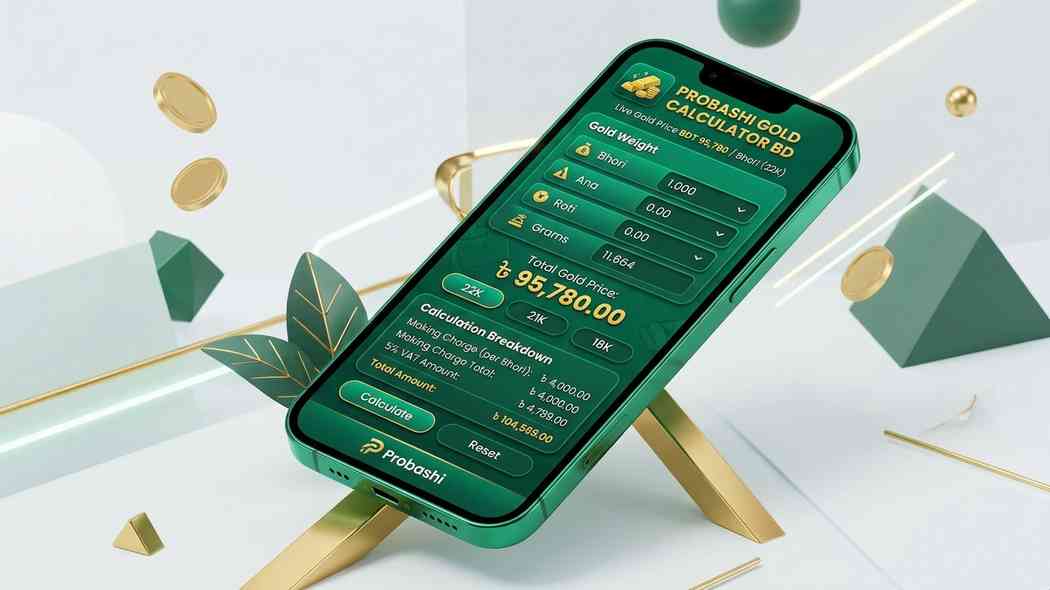 International and Bangladesh jewellers' live gold price and karat calculation