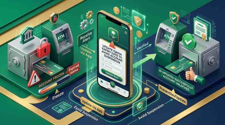 সৌদি ব্যাংক অ্যাকাউন্ট ফ্রিজ প্রতিরোধ update iqama validity bank app saudi