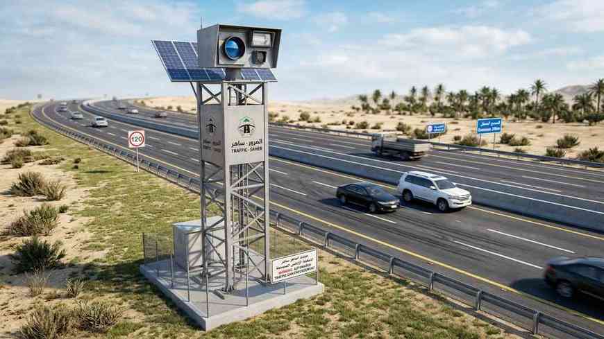 Saher's automatic radar camera monitoring speed limit and mobile phone use.
