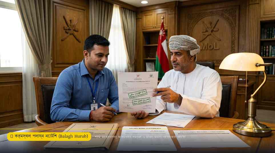 ওমান বালাগ আল হুরুব পলায়ন মামলা প্রত্যাহার ও শ্রম সালিশ