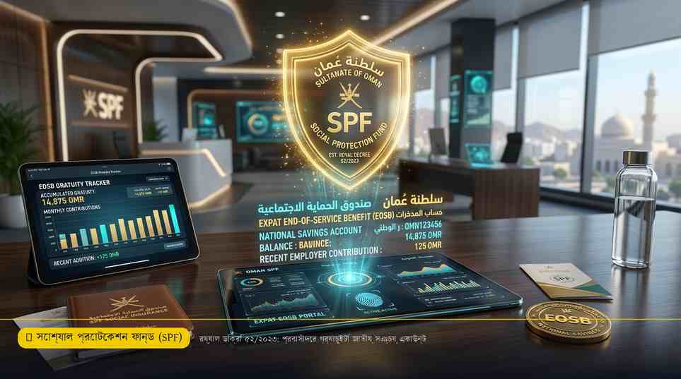 ওমান সোশ্যাল প্রোটেকশন ফান্ড SPF প্রবাসীদের গ্র্যাচুইটি সঞ্চয়