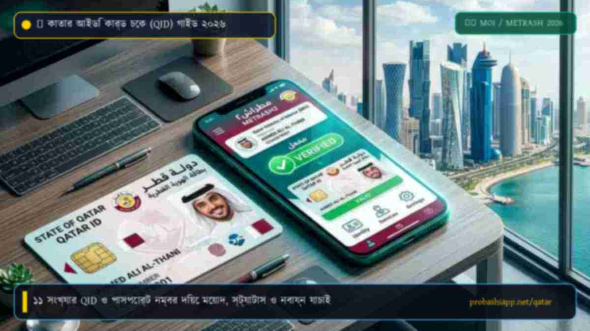 কাতার আইডি কার্ড চেক QID মেয়াদ স্ট্যাটাস ও নবায়নের নিয়ম ২০২৬