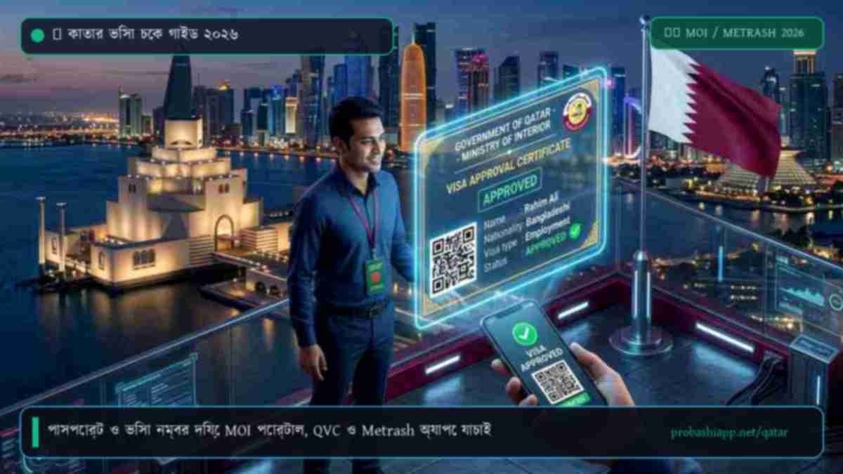 কাতার ভিসা চেক ২০২৬ পাসপোর্ট নম্বর দিয়ে অনলাইনে ভিসা চেক করার নিয়ম