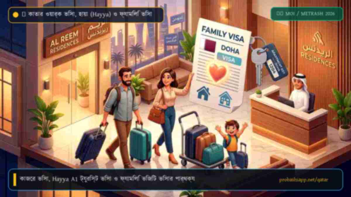 কাতার ওয়ার্ক ভিসা হায়া ভিসা এবং ফ্যামিলি ভিসার নিয়ম ২০২৬