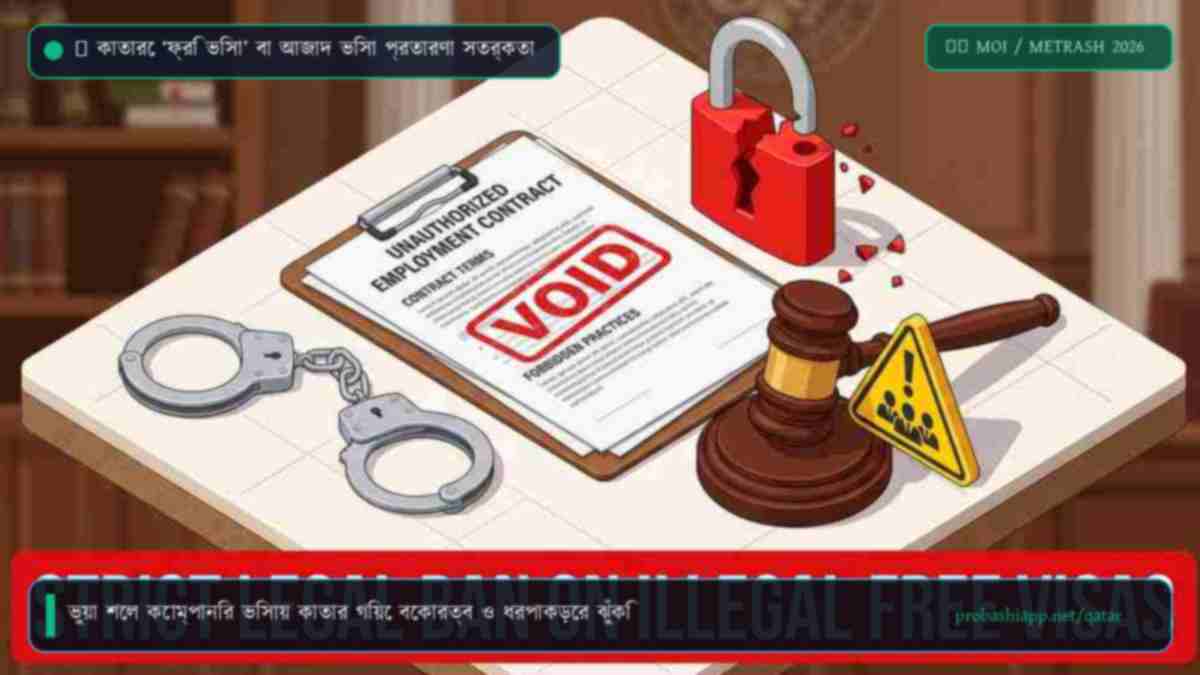 কাতারে ফ্রি ভিসা বা আজাদ ভিসার বাস্তবতা এবং আইনি ঝুঁকি