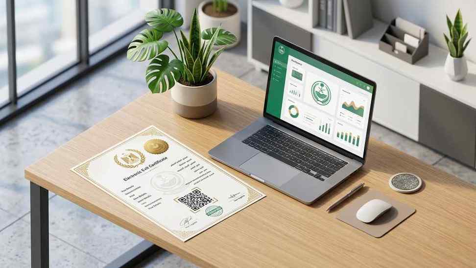 An exit re-entry visa certificate and QR verification document on the official Muqeem portal.