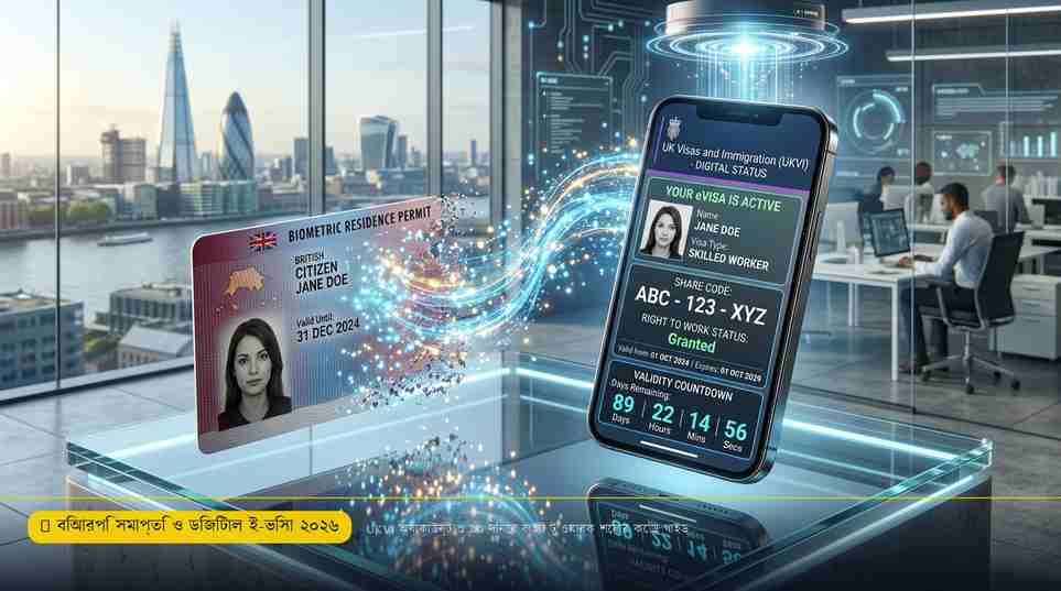 BRP কার্ডের সমাপ্তি ও eVisa Share Code ডিজিটাল সিস্টেম ২০২৬
