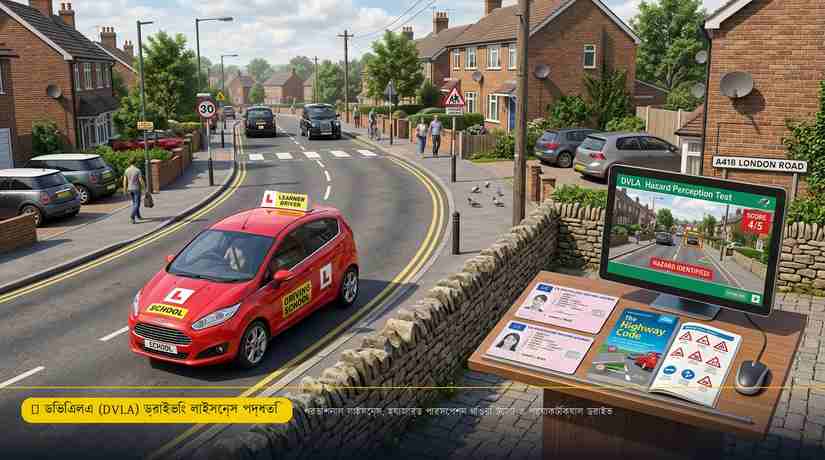 যুক্তরাজ্যে ড্রাইভিং লাইসেন্স থিওরি টেস্ট ও DVLA প্র্যাকটিক্যাল গাইড ২০২৬